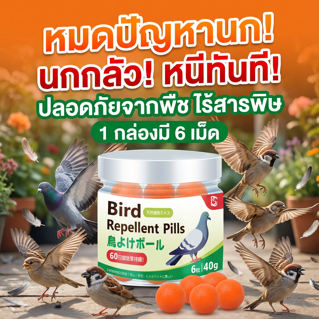 🐦ใช้แล้ว นกหนีหมด🐦ไล่นก ก้อนไล่นก ที่ไล่นก ไล่นกพิราบ ใช้งานง่าย ทำจากสารสกัดธรรมชาติ ไม่เป็นอันตราย ขับไล่นกต่างๆ ซื้อหลายชิ้นรับส่วนลดพิเศษ