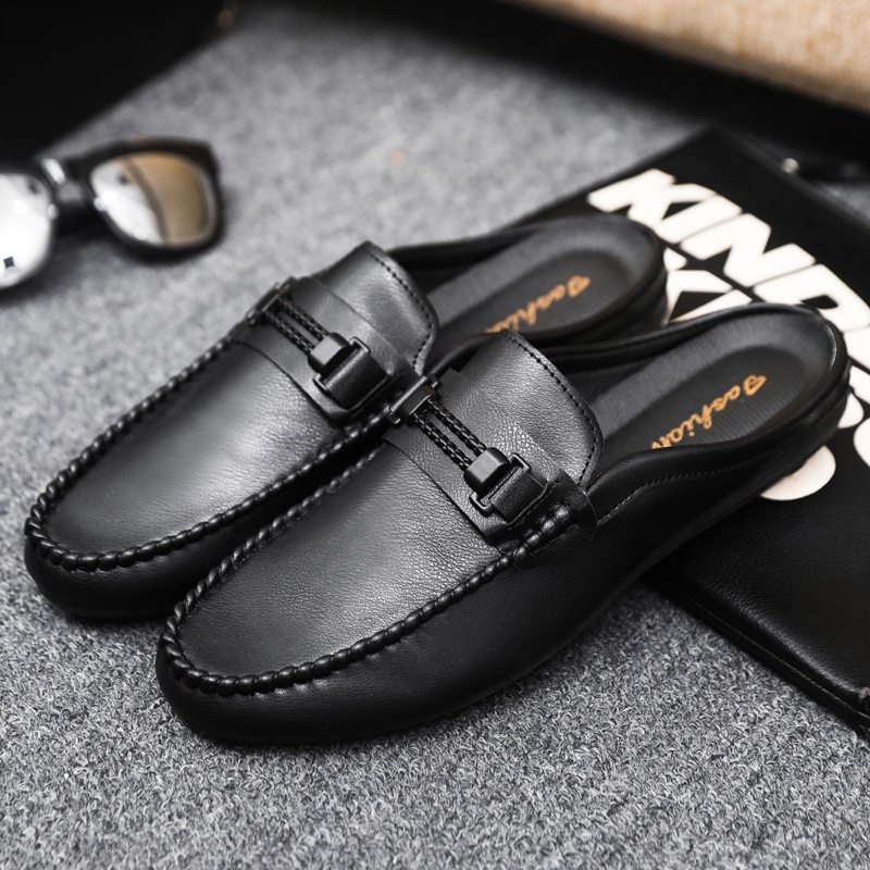 แฟชั่นใหม่ผู้ชายส ไตล์ฤดูร้อนรองเท้า ไม่มีส้นครึ่งสบายๆระบายอากาศนุ่มแต่เพียงผู้เดียว#dd92