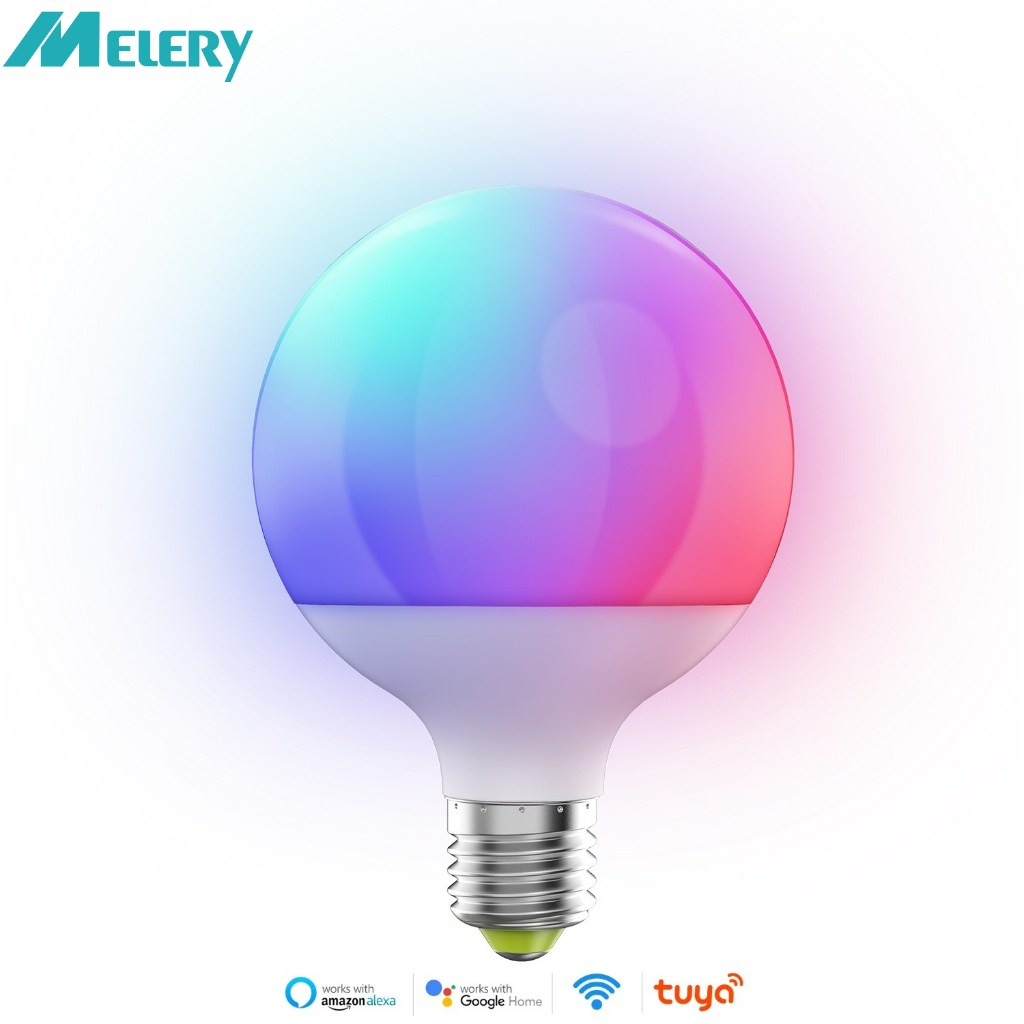 Melery Wifi สมาร์ท E27 หลอดไฟ LED G95 12W 1070lm Equivalen 100-240V Warm Cool สีขาว RGB เปลี่ยนสีจุดโคมไฟ Alexa Google Home