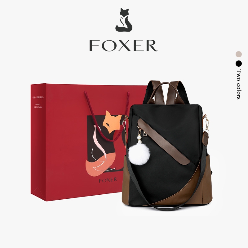 FOXER กระเป๋าเป้สะพายหลังสำหรับผู้หญิง ดีไซน์กลางแจ้งและนักเรียน พร้อมความจุขนาดใหญ่