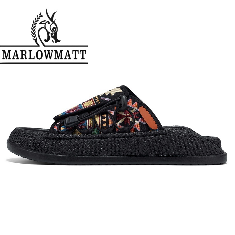 รองเท้าแตะผู้ชาย Marlowmatt | กันน้ํากันลื่นระบายอากาศ | รองเท้าแตะกลางแจ้ง ผ้าใบด้านบน