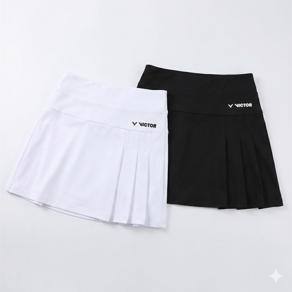 กระโปรงเทนนิส แบดมินตัน ใหม่ 7053 สไตล์พลีต์ VICTOR สีขาว+สีดำ | เสื้อผ้าเล่นกีฬา เนื้อผ้าเย็นสะดวก | ส่งของในประเทศไทย 24 ชั่วโมง (กรณีชำระเงินก่อน 15:00)