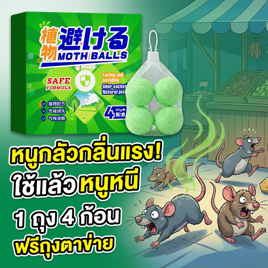 🐭หนูได้กลิ่นจะวิ่งหนีไป🐭Feh ลูกเหม็นไล่หนู ไล่หนู กำจัดหนู ที่ไล่หนู ยาไล่หนู ไล่หนู รวดเร็วและมีประสิทธิภาพ ปลอดภัยไร้สารพิษ เหมาะสำหรับบ้าน, สำนักงาน และสถานที่อื่น ๆ