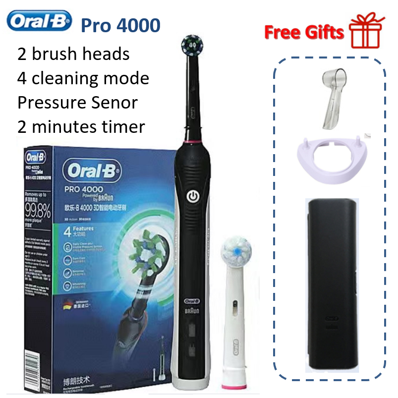 ⭐ในสต็อกในสต็อก⭐แปรงสีฟันไฟฟ้าอัลตราโซนิก 3D Oral Pro4000 4 โหมดทําความสะอาด