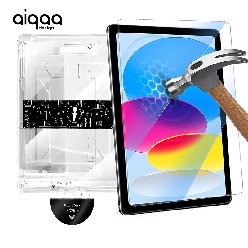 Aiqaa สําหรับ iPad Gen 11/10/9/8/7/6/5 (A16), Air 7/6/5/4/3/2/1, M2, M3,M4(2026) Pro 13/11, 12.9, 10.9, 9.7. ความชัดเจน ความละเอียดสูง ป้องกันดวงตา กันรอยขีดข่วน ติดตั้งง่าย