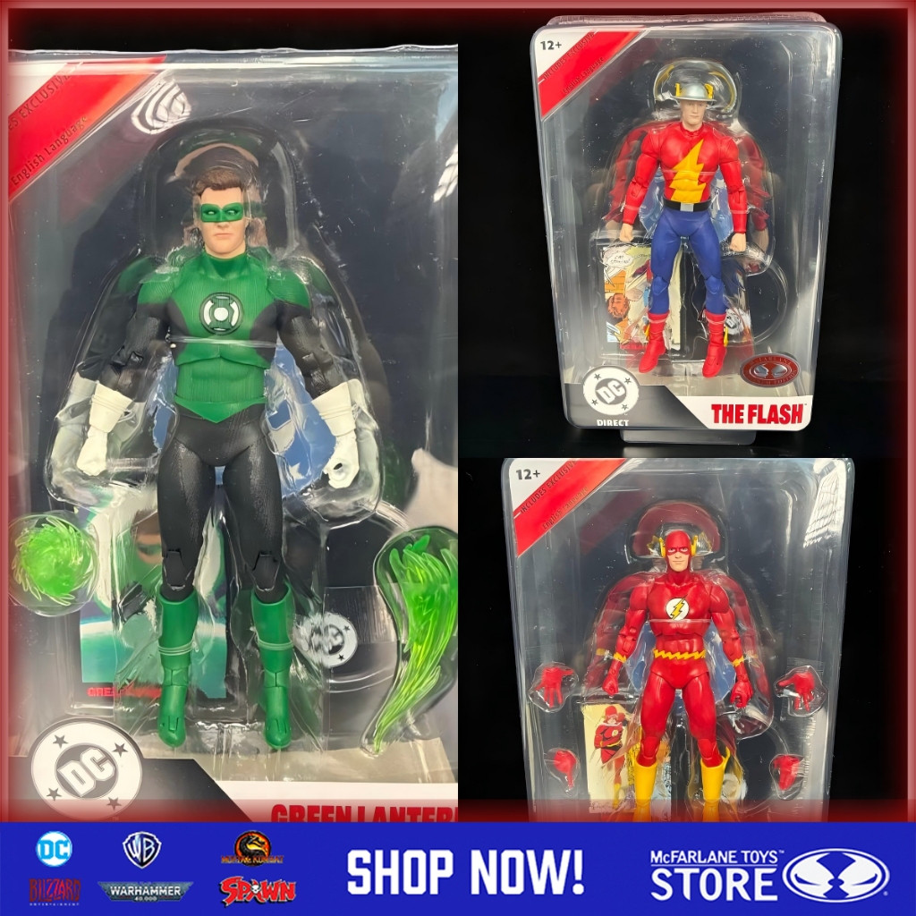 In StockMcFarlane Toys โคมไฟสีเขียว (Hal Jordan) & The Flash 7 นิ้ว Action Figure NO หนังสือการ์ตูน