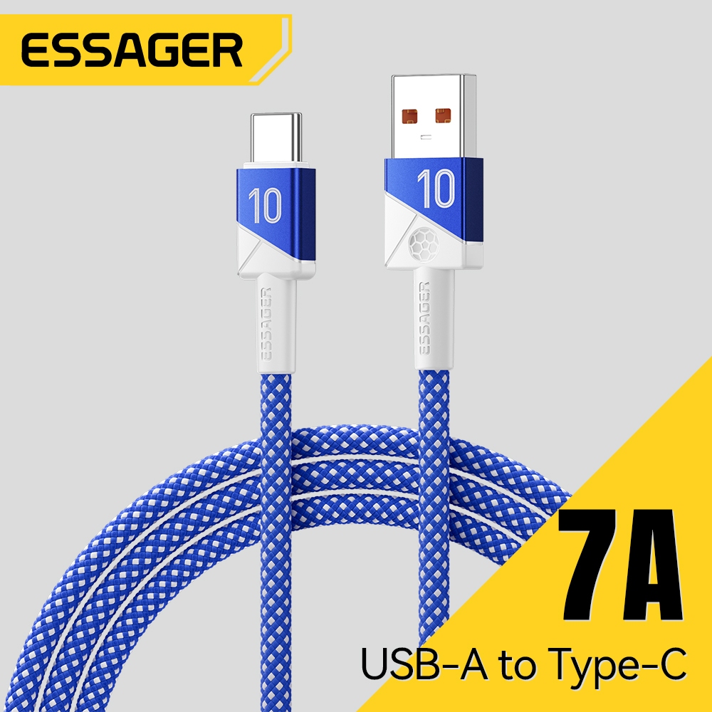 Essager 7A สายชาร์จเร็ว USB-A ถึง Type-C ชิป E-Marker ในตัวแรงดันไฟฟ้าควบคุมอัจฉริยะสําหรับ Huawei และ OPPO