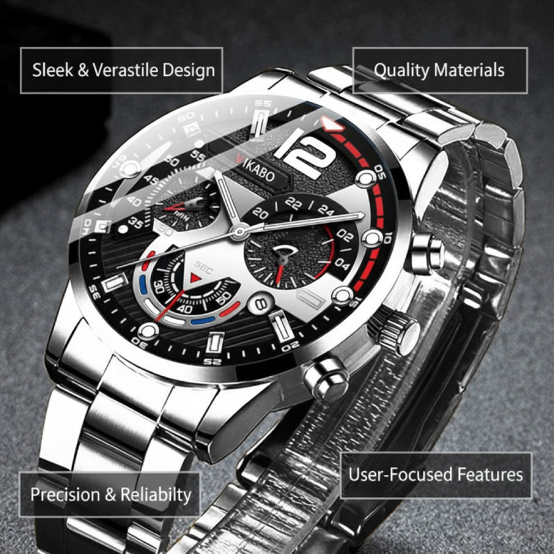 ผู้ชายนาฬิกาโครโนกราฟธุรกิจสแตนเลสควอตซ์,วันหยุดที่สมบูรณ์แบบหรือของขวัญวันเกิด