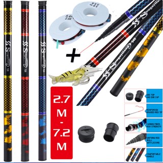 Sougayilang คันเบ็ดตกปลา 2.7 ม.-7.2 ม. ด้ามจับยืดไสลด์ พร้อม…