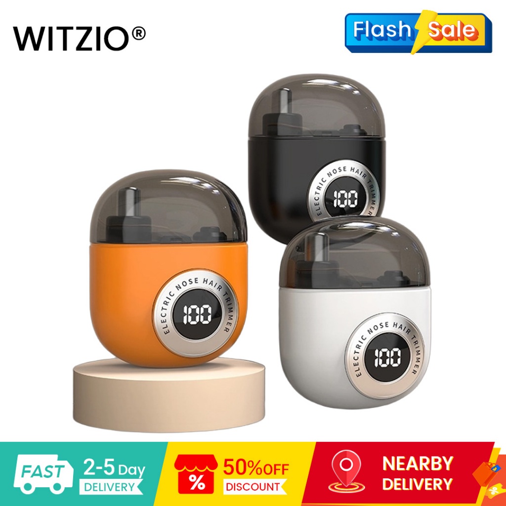 WITZIO H10 เครื่องเล็มขนจมูกขนาดเล็กพร้อมจอแสดงผล LED สมาร์ท Anti-Pinch ล้างทําความสะอาดได้หัวความปล