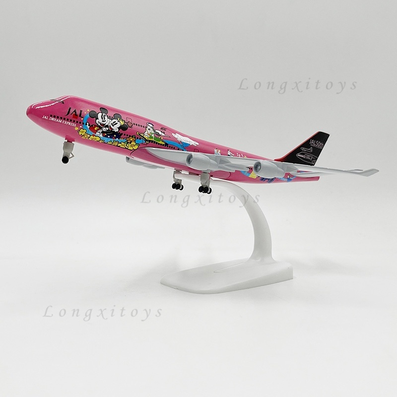 1:350 เครื่องบินโลหะDiecastรุ่นของเล่นญี่ปุ่นAirlines JAL Boeing 747 Mickey Minnie Miniature Replica