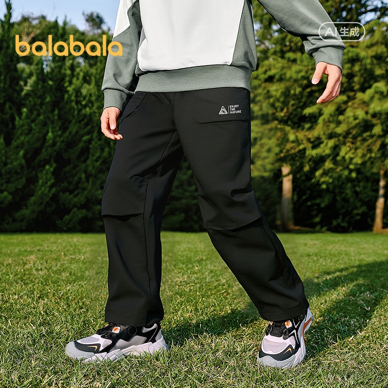 Balabala กางเกงขายาวเด็กชาย ฤดูใบไม้ผลิปี 2026 ดีไซน์ใหม่ ทนทาน และกันน้ำ สวมใส่กลางแจ้งได้อย่างสะดวกสบาย