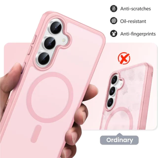 หรูหรา Strong Magnetic สําหรับ Samsung A57 A37 A17 A07 A56 A36 A26 A16 A06 A55 A35 A25 A15 4G 5G กรณี Anti-Fingerprint Matte Hard กันกระแทกฝาครอบโทรศัพท์