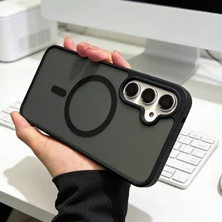 หรูหรา Strong Magnetic สําหรับ Samsung A57 A37 A17 A07 A56 A36 A26 A16 A06 A55 A35 A25 A15 4G 5G กรณี Anti-Fingerprint Matte Hard กันกระแทกฝาครอบโทรศัพท์
