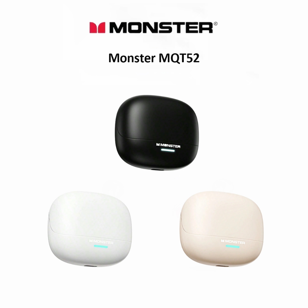 Monster MQT52 หูฟังไร้สายบลูทูธชนิดใส่ในหู HD Call ชุดหูฟังสําหรับเล่นเกมลดเสียงรบกวนพร้อมไมโครโฟน