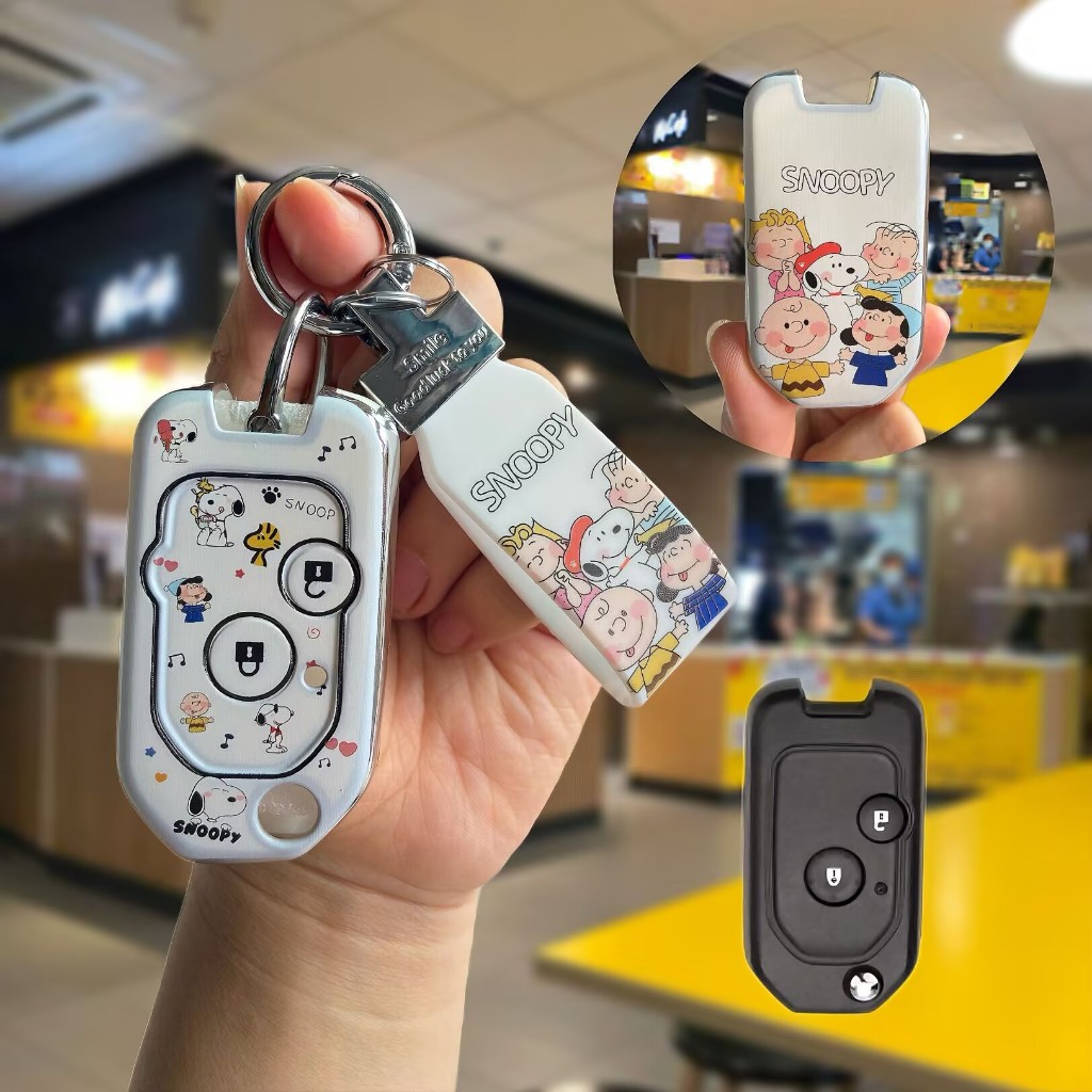 Honda Accord Civic City Jazz CRV G3 2010 2011 Fit 2009 Brio Amaze ฝาครอบกุญแจ Snoopy ฝาครอบกุญแจรถ