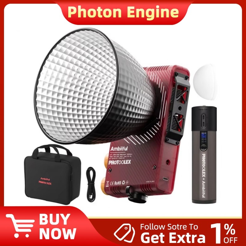 AMBITFUL 100R LED Video Light 100W EASY LINK mount 2700K-6500K Bi-สีรุ่นกระเป๋าแบบพกพาไฟ LED Control