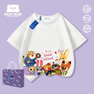 【จัดส่งวันเดียวกัน】เสื้อยืดเด็ก NASA สีขาว ผ้าฝ้ายคุณภาพสูง …