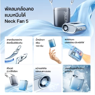 【สินค้าเข้าใหม่】JisuLife Neck fan life5 ปรับระดับได้ 100 แบบพกพา 4500mAh ใช้งานได้ 16 ชั่วโมง พัดลม USB แบบไม่มีใบพัด