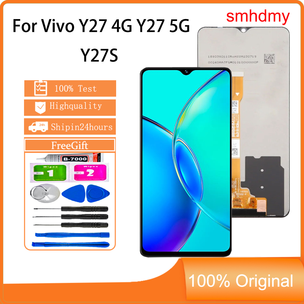 Smhdmy Ori จอแสดงผลสําหรับ Vivo Y27 4G Y27 5G Y27S เปลี่ยนหน้าจอสัมผัส LCD