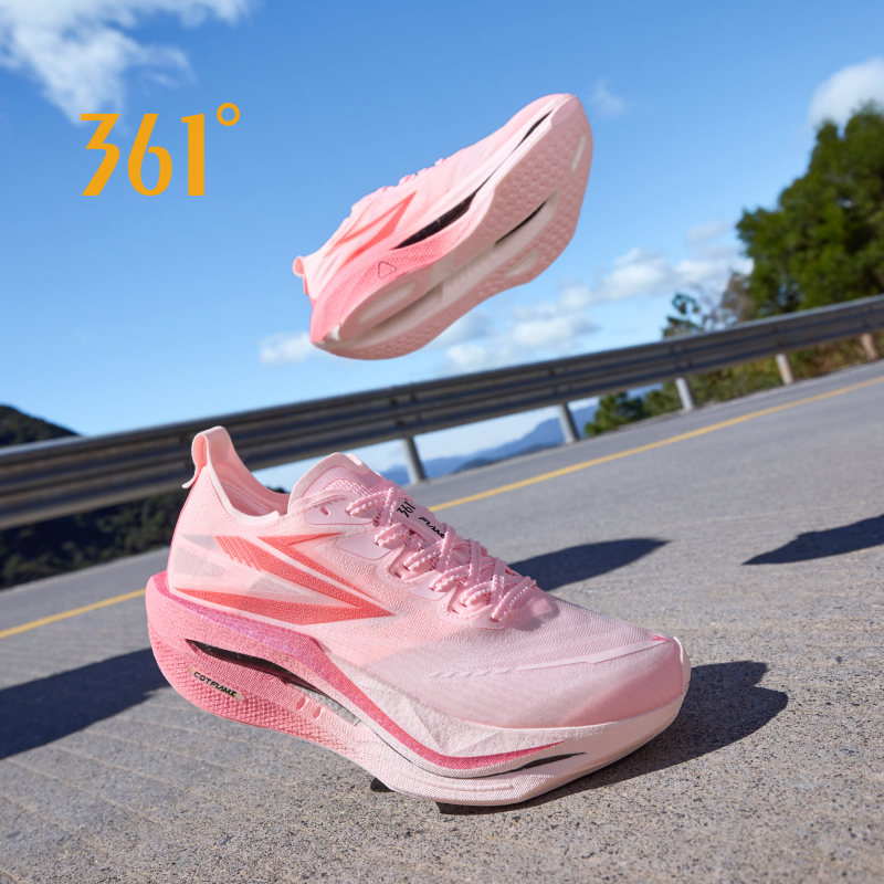 [20กม+] 361 Degrees Flame 5 Professional Marathon Running Shoes รองเท้าวิ่งมาราธอนระดับมืออาชีพพร้อมแผ่นคาร์บอน 672612213