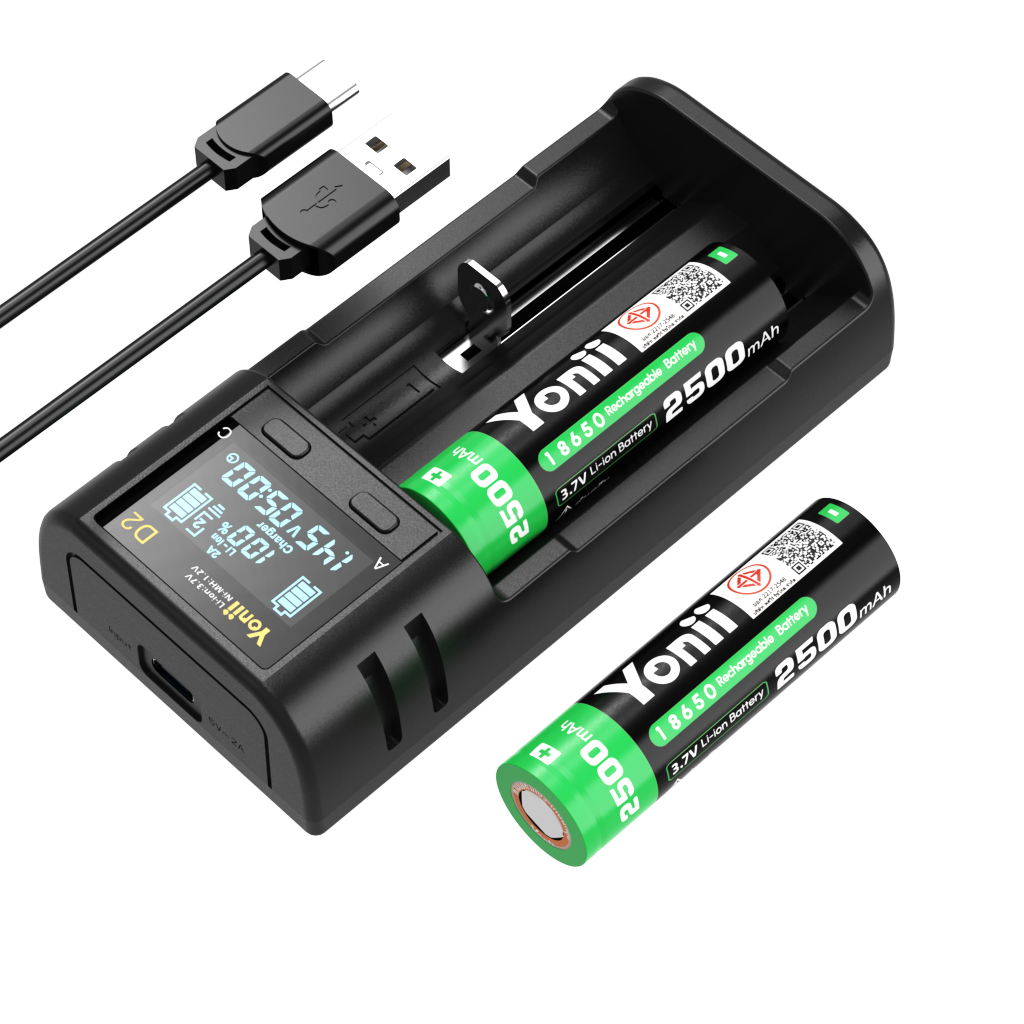 Yonii D2: เครื่องชาร์จอัจฉริยะ LCD รองรับแบตเตอรี่ Ni-MH 1.2V 2A/3A และ Li-ion 3.7V（18650/26650） - รูปที่ 4