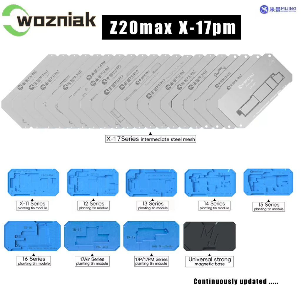 MiJing Z20 Max BGA Reballing Stencil Platform สําหรับ iPhone X-17 pro Max ชั้นกลางเมนบอร์ด Reballing การประสานด้วยลายฉลุ ราคาถูก Shopee Lazada