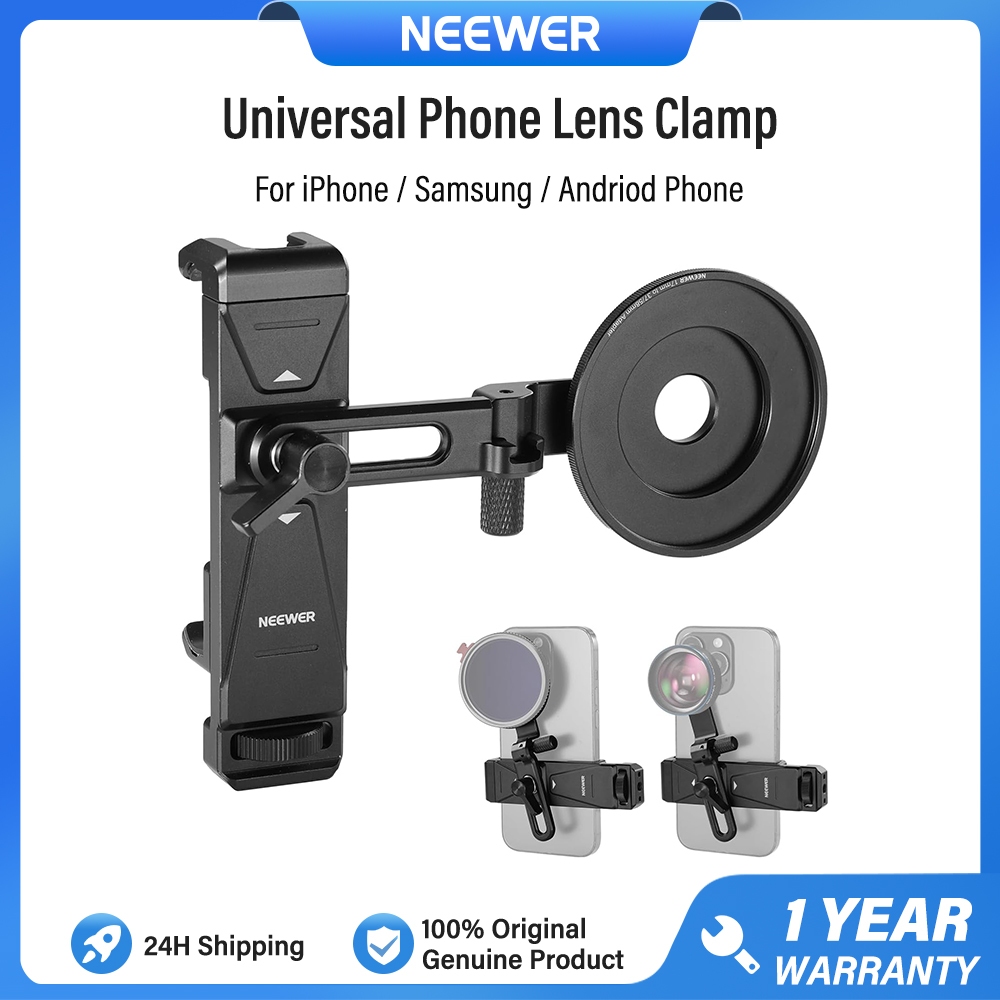 NEEWER PA047 Pro Universal โทรศัพท์เลนส์ Clamp 17 มม.-37 มม./58 มม.อะแดปเตอร์กรอง