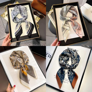 70*70cm ผ้าพันคอผ้าไหม ผ้าบัฟกันแดด แฟชั่นเกาหลี ผ้าเช็ดหน้า…