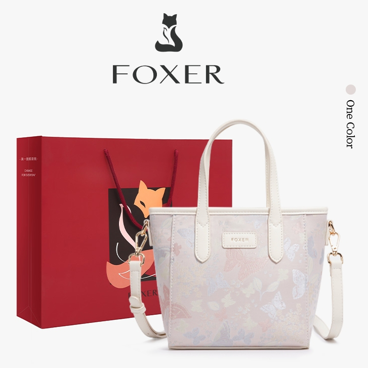 FOXER กระเป๋าถือสุภาพสตรี กระเป๋าปักสไตล์วินเทจ กระเป๋าสะพายไหล่ลายผีเสื้อ กระเป๋าสะพายข้างเดียว – โปรปัง