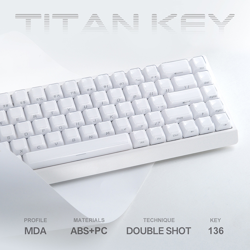 TITANNATION คีย์แคป Crystal Jelly ปุ่มกดวัสดุ PC ตัวอักษรพิมพ์ด้านข้าง (Side-Printed) สำหรับ Mechanical Keyboard