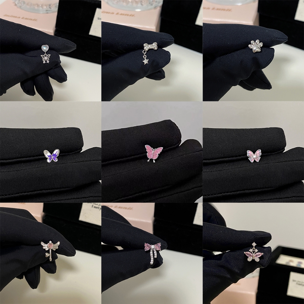 1 ชิ้น G23 ต่างหูเหล็กไทเทเนียมผีเสื้อหรูหรา, ต่างหูกุทัณฑ์ Hypoallergenic เครื่องประดับของขวัญ