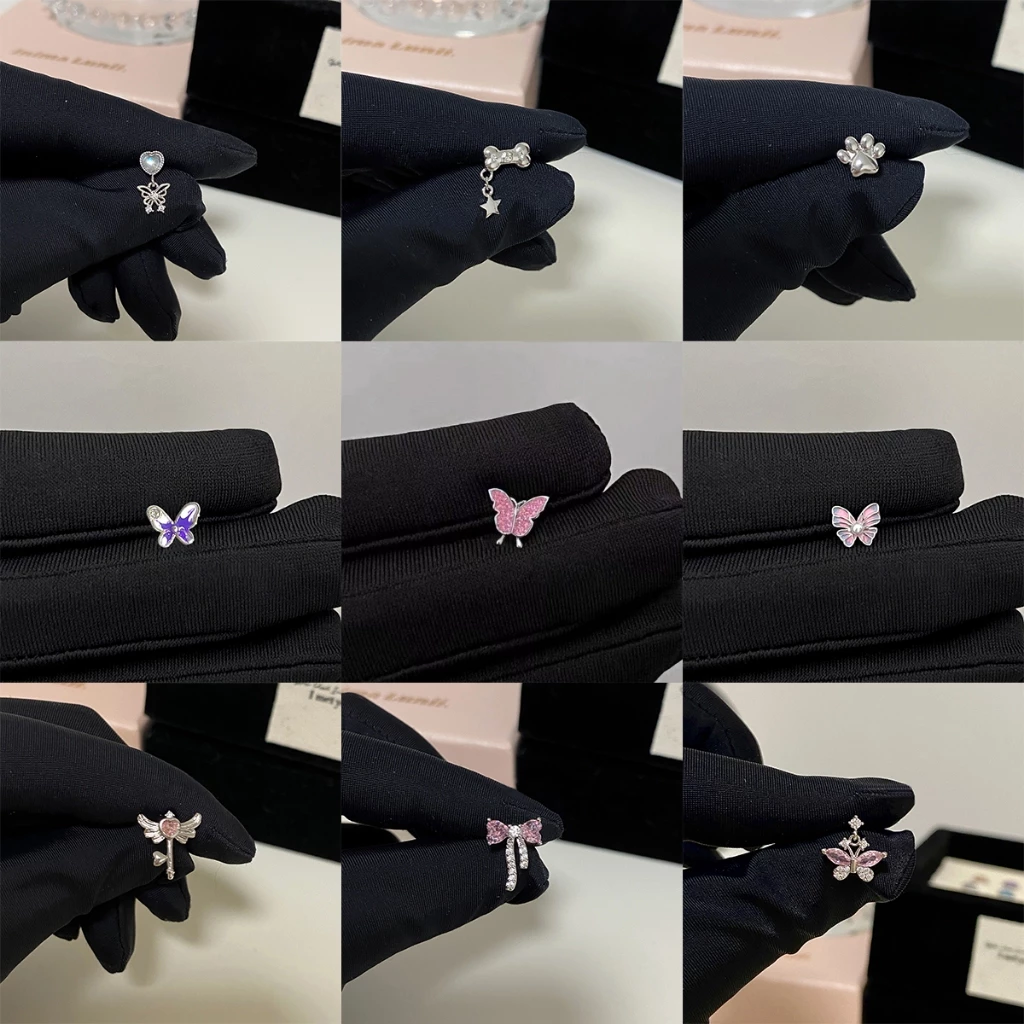 1 ชิ้น G23 ต่างหูเหล็กไทเทเนียมผีเสื้อหรูหรา, ต่างหูกุทัณฑ์ Hypoallergenic เครื่องประดับของขวัญ