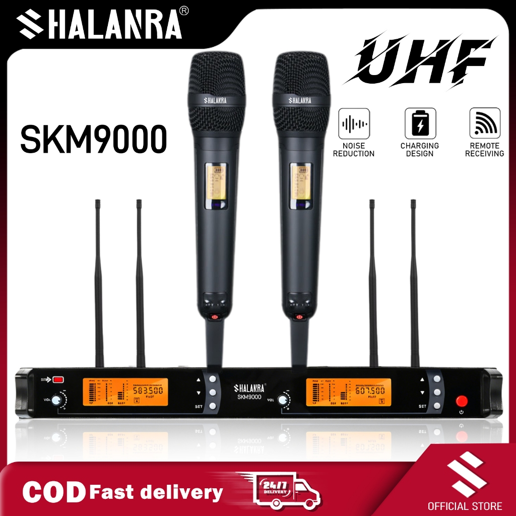 SHALANRA SKM9000 ไมโครโฟนไร้สาย UHF ระดับมืออาชีพ เหมาะสําหรับการแสดงบนเวทีและคอนเสิร์ต