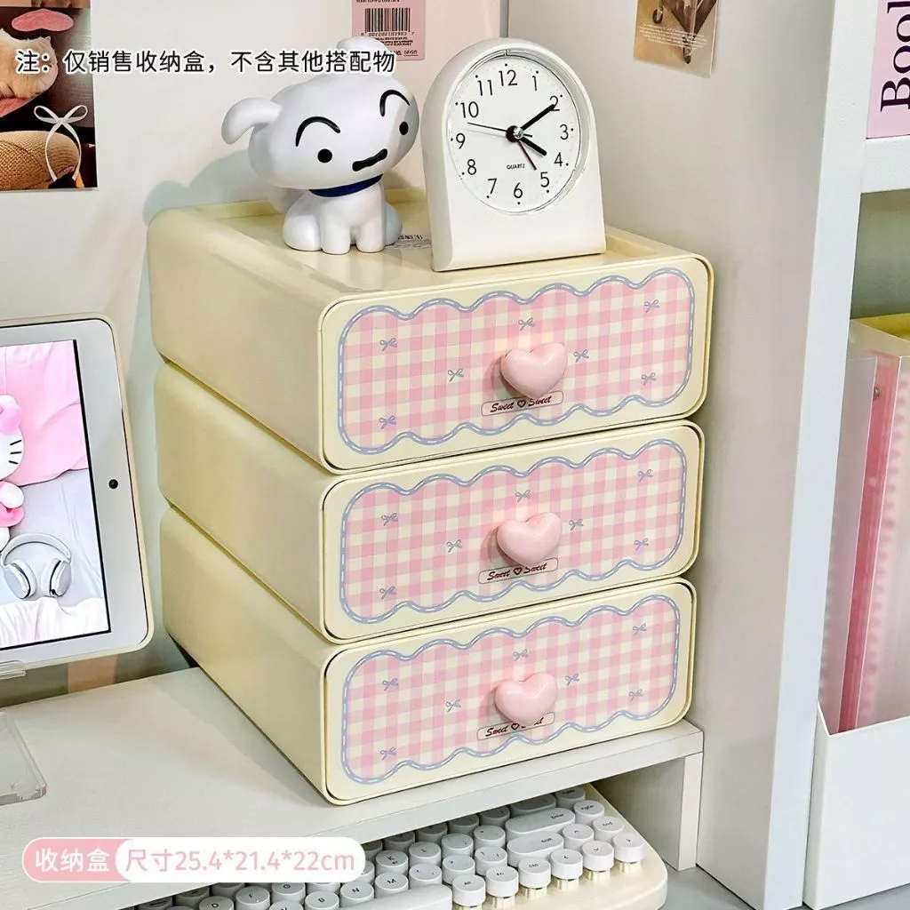 เครื่องสําอาง กล่องเก็บของ กล่องเก็บโมเดล ชั้นวางของแบบลิ้นชั สำหรับโต๊ะทำงาน โต๊ะหอพัก ที่ใส่ปากกาเ thumbnail 5