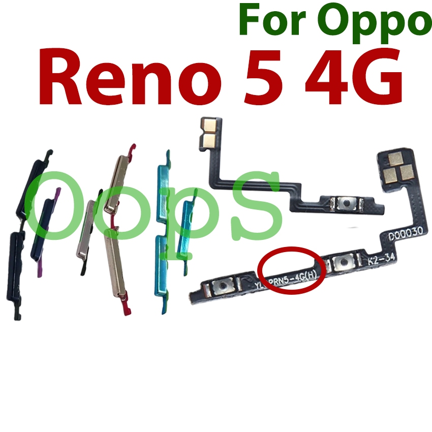 ปุ่มเปิดปิด Flex สําหรับ OPPO Reno 5 4G CPH2159 สวิตช์ควบคุมระดับเสียงเปิดปุ่ม Flex Cable Ribbon