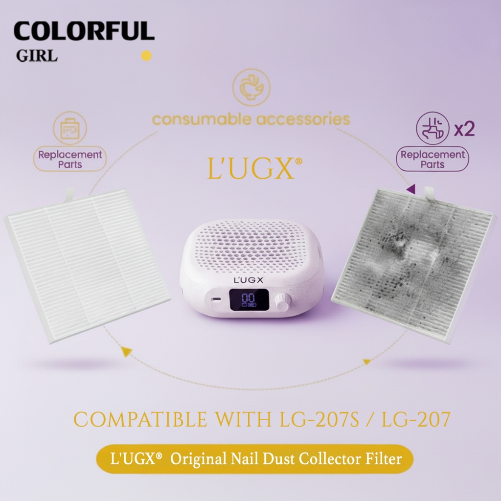 พร้อมส่ง⚡ LUGX Original แผ่นกรองฝุ่น / ไส้กรอง แผ่นกรองฝุ่นเล็บคุณภาพสูง รุ่น LG207S/LG207 อะไหล่แท้ กรองฝุ่นละเอียด