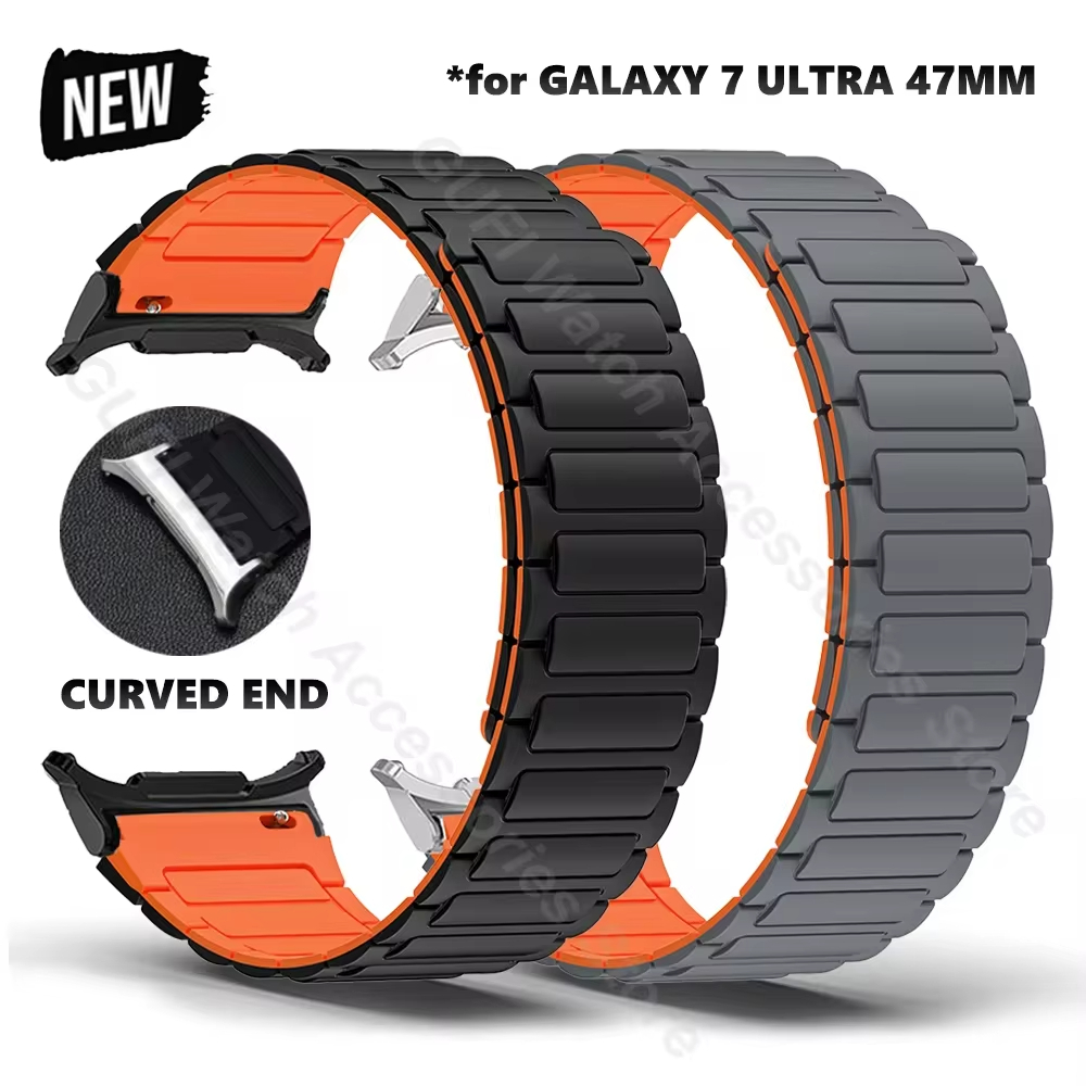 แม่เหล็กไม่มีช่องว่างห่วงสําหรับ Samsung Galaxy Watch Ultra 47 มม.กีฬาซิลิโคน WatchBand สําหรับ SAMSUNG ULTRA2025 47 มม.สร้อยข้อมือนุ่ม