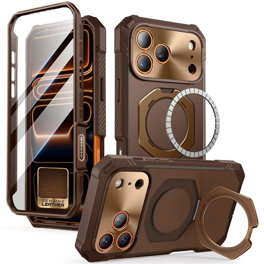 SUPCASE UB Grip Pro หนังสําหรับ iPhone 17 Pro Max กรณีในตัวกระจกนิรภัยป้องกันหน้าจอขาตั้งกล้องควบคุม Full Body Heavy Duty เคสโทรศัพท์แม่เหล็กกันกระแทก