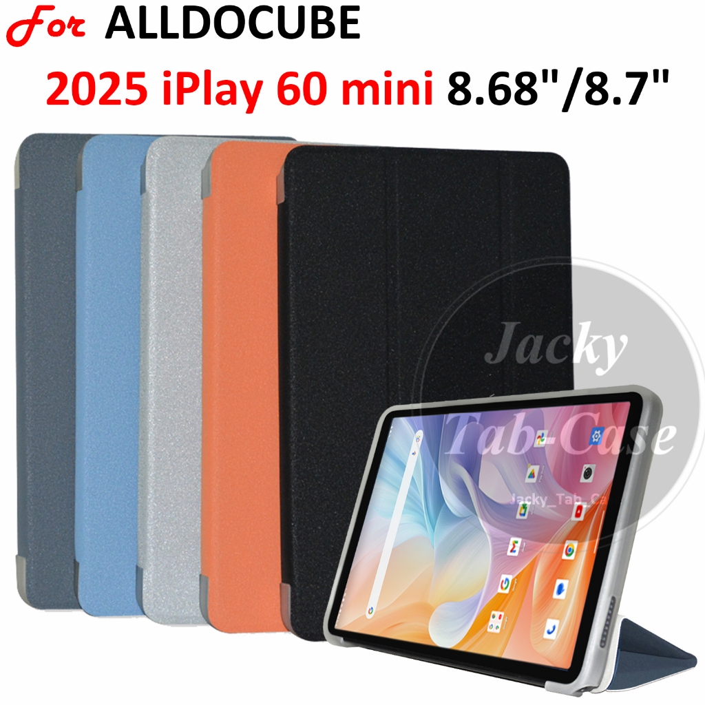 เหมาะสําหรับ ALLDOCUBE iPlay 60 mini 8.68" 8.7 นิ้ว iPlay60mini 2025 T816 แฟชั่นหนัง PU พับกรณีน้ําหนักเบาซิลิโคนอ่อนนุ่มพลิก