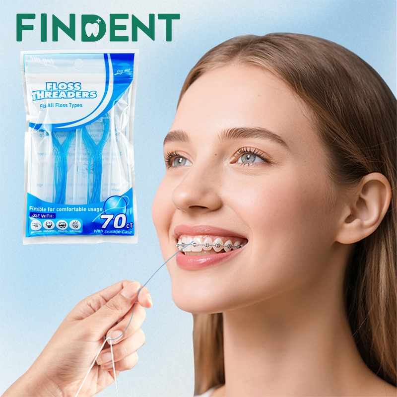 ไหมขัดฟัน Threaders 35/70 นับ Threaders สําหรับไหมขัดฟัน ไหมขัดฟัน Threader สําหรับ Braces สะพาน Implants ถาวร Retainer
