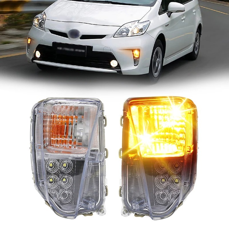 สําหรับ Toyota Prius ZVW30 2012 - 2015 LED ไฟตัดหมอกขับรถกันชนหน้าไฟตัดหมอก DRL ชุดไฟตัดหมอก