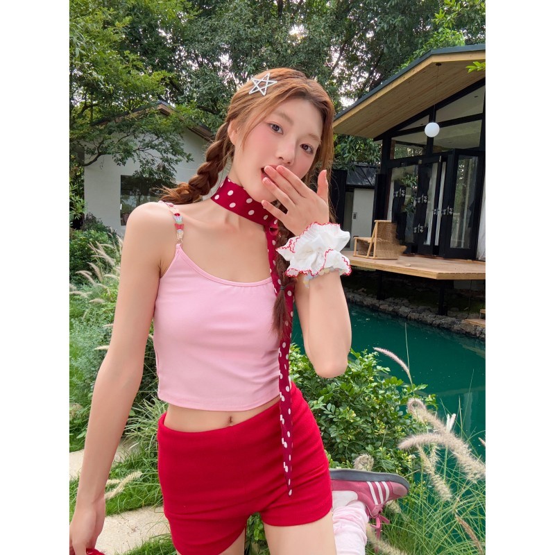 เสื้อกั๊กสไตล์เกาหลี สองชิ้น ทำจากผ้าฝ้ายจริง