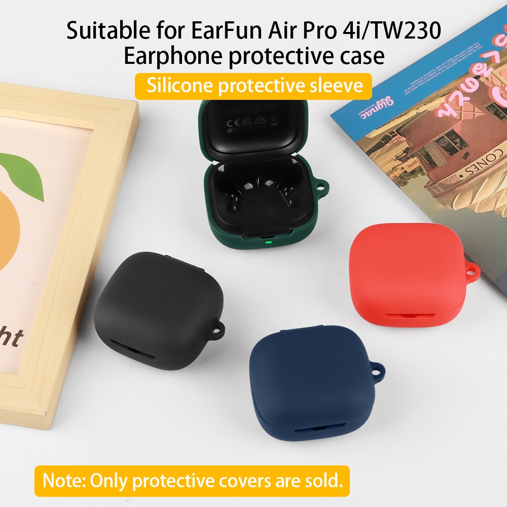 สําหรับ EarFun Air Pro 4i/TW230 หูฟังสีทึบซิลิโคนกันกระแทกล้างทําความสะอาดได้ฝาครอบป้องกัน