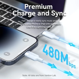 Vention USB 2.0 Type-C ชาย Lightning ชาย 3A สาย 27W 480Mbps Fast Charging Fast สายชาร ์ จสําหรับ iPhone 14 Pro/Pro Max