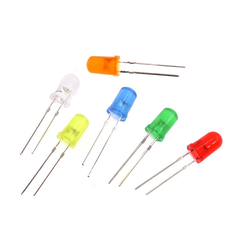 ผ่านหลุม นํา ไดโอด 3มม. 5มม. สีแดง เขียว เหลือง ฟ้า ขาว ส้ม ม่วง
