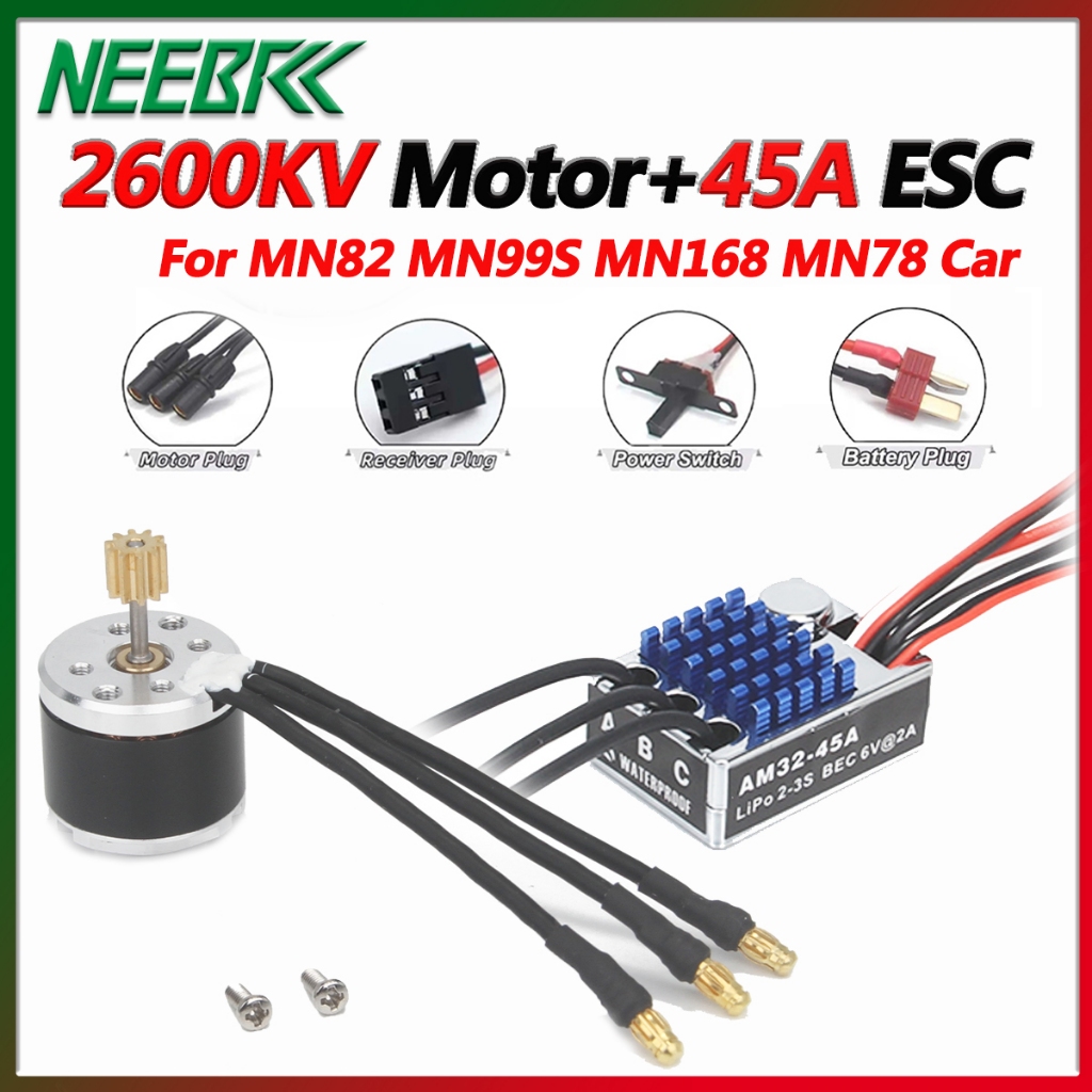 NEEBRC 2322 2600KV Outrunner มอเตอร์ไร้แปรง AM32 45A ESC Original T ปลั๊กสําหรับ MN82 MN168 MN78 MN9