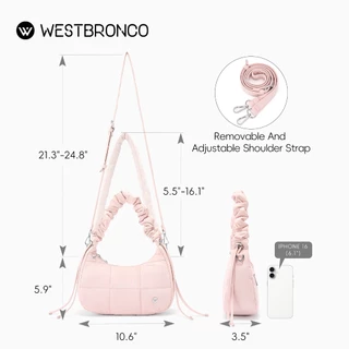 WESTBRONCO รุ่นWhipcream (วิปครีม) กระเป๋าทรงพระจันทร์ มาพร้อมสายรูดปรับความยาวได้ กันน้ำ ใช้ได้ทั้งแบบถือ สะพายไหล่ หรือสะพายข้าง