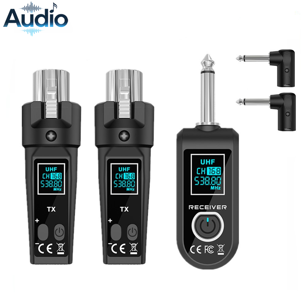 ระบบไมโครโฟนไร้สาย 2.4Ghz เครื่องส่งสัญญาณ XLR UHF และตัวรับสัญญาณสําหรับระบบผสมไมโครโฟนแบบไดนามิก