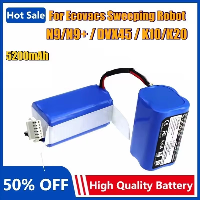 หุ่นยนต์กวาด Ecovacs N9 N9+ / DVX45 / K10 / K20 14.4V 5200mAh Bateria